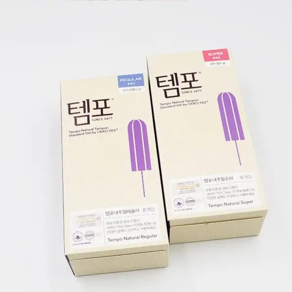 Dong-A Pharmaceutical New Tempo Natural Organic Premium Tampon 8P Super x 4 PCS