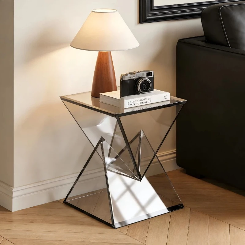 

Italian Minimalist Acrylic Side Table, Transparent Coffee Table for Living Room, Nightstand for Bedroom, Aesthetic Home Decor