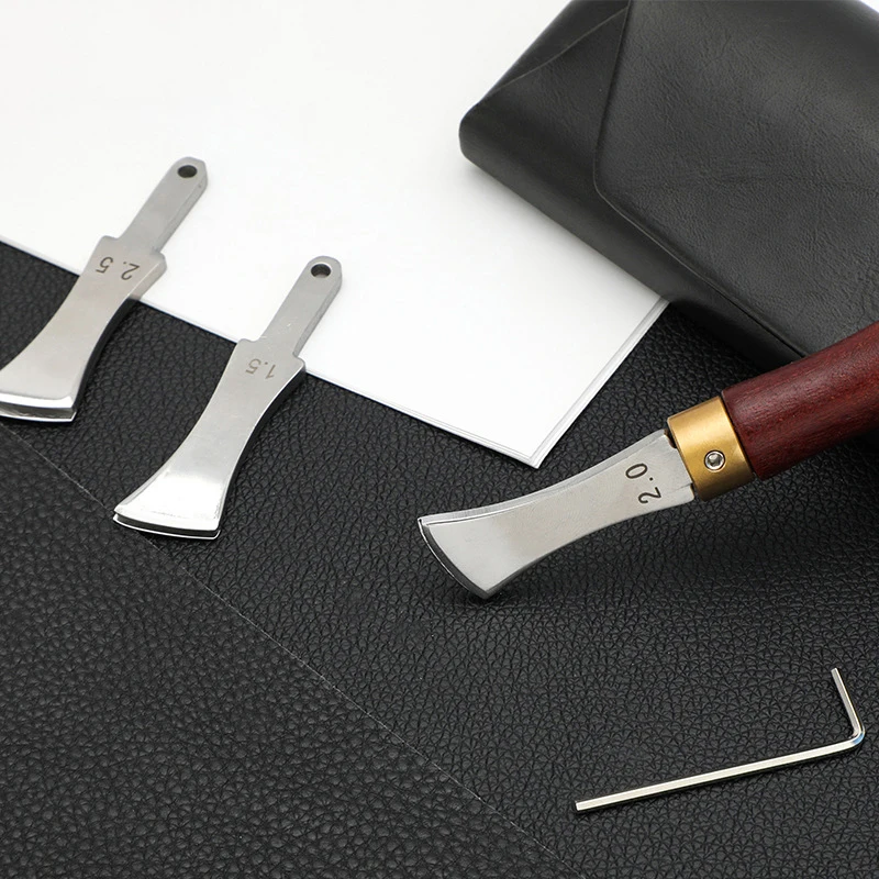 Herramienta para doblar bordes de cuero de acero inoxidable, con ranura poco profunda, para línea de borde y ranura arqueada, para crimpado y prensado en caliente en artesanía de cuero