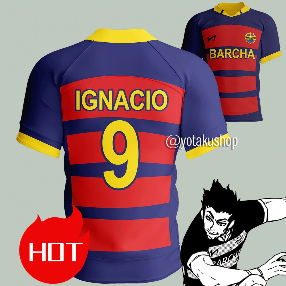 الأزرق قفل FC Barcha الأرنب Iglesias 19 Lavinho 87 أنيمي تأثيري الرجال الخامس الرقبة جيرسي قصيرة الأكمام المحملة القمم موضة تي شيرت مخصص #4