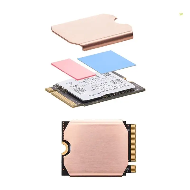 2230 SSD Cooler Pad ฮีทซิงค์ทองแดงสำหรับ SteamDeck เกม M.2 NVMe 2230 Dropshipping