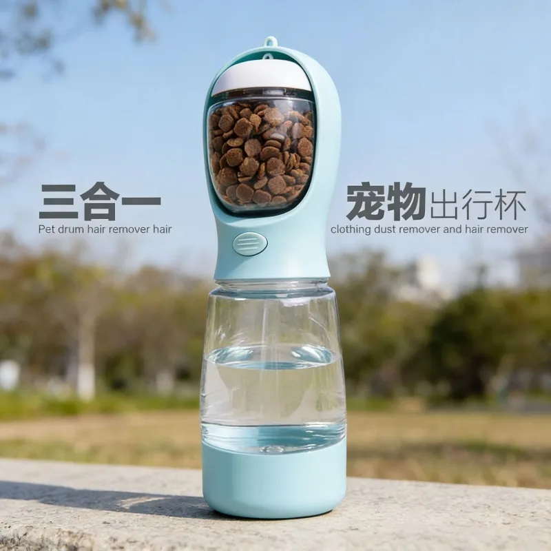 

Многофункциональная бутылка для воды и корма для собак 3-в-1, портативная поилка для прогулок, аксессуары для животных