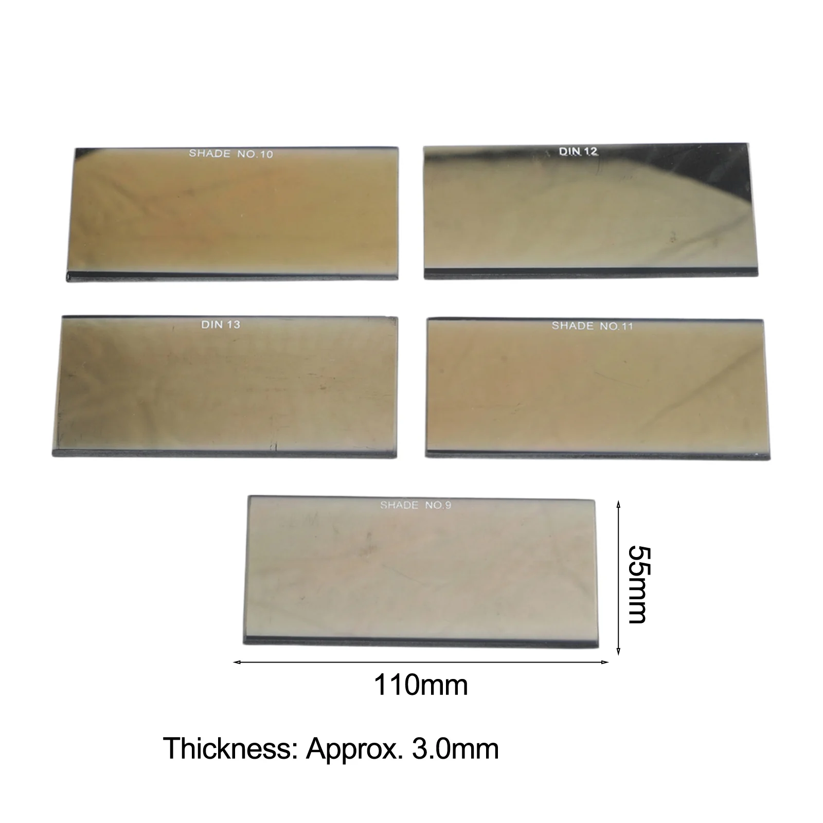 1pcs/5pcs Welded Glass Lens Helmet Welded Hardened Glass Lens Welded Cover Dual-layer For Protection Welding Helmets Equipment
