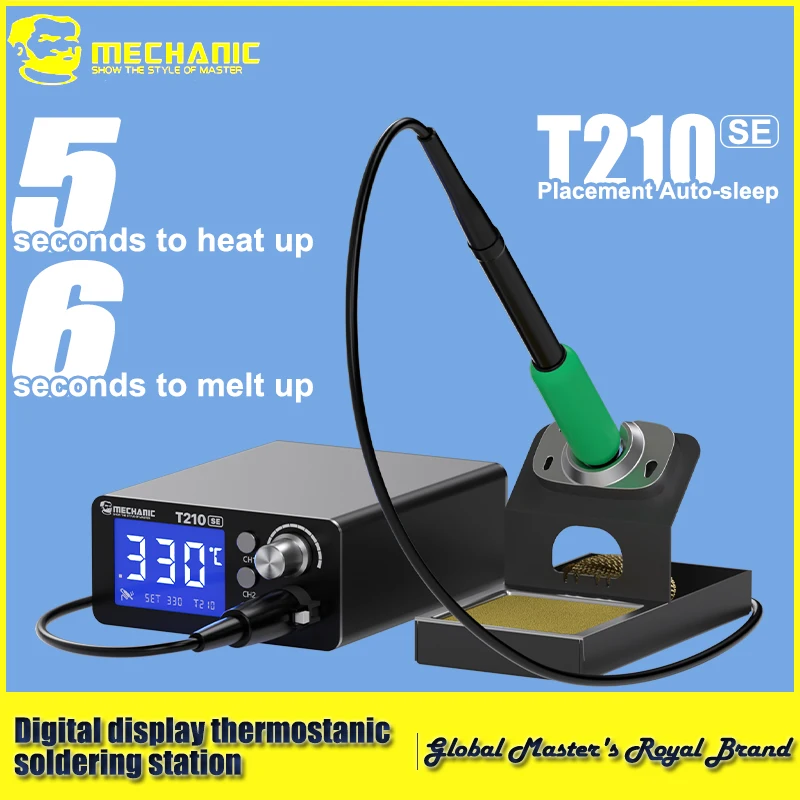

【MECHANIC】 T210 SE Soldering Station LED Digital Adjustment Auto Sleep Quick Heating Micro Electronic Repair Welding Tools