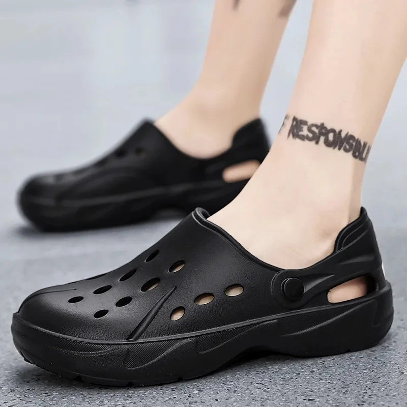 Men Women Outdoor Hollow Out Beach Slippers Stomping Shit Feeling Sports Thick Bottom Sandals Sandals Slip Resistant Breathable