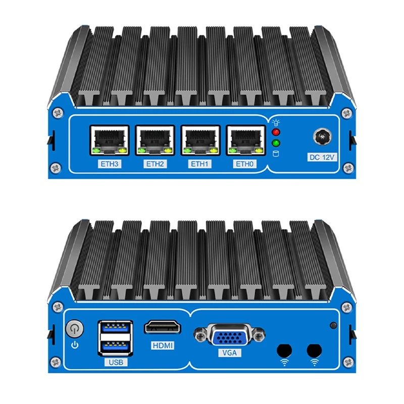 팬리스 미니 PC 인텔 셀러론 Nic 미니 라우터 서버 ESXI HD VGA pfSense 방화벽 기기, J4125, N4000, N5000, 4x2500M, i226