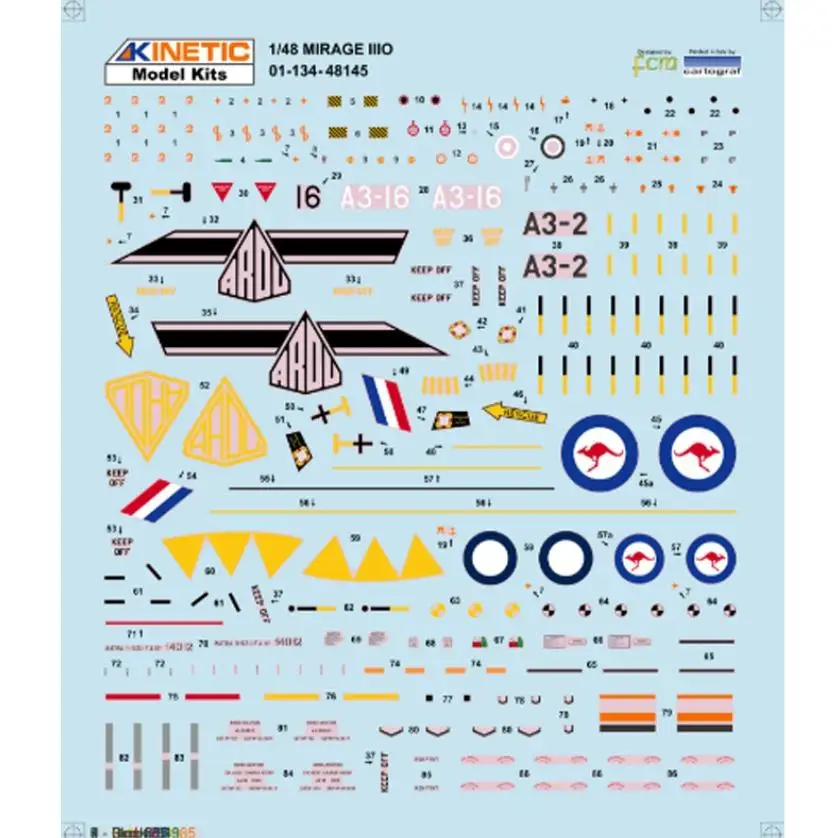 Kinetic K48145 1/48 Scale AIRCRAFT SERIES MIRAGE IIIO ROYAL MODEL KIT