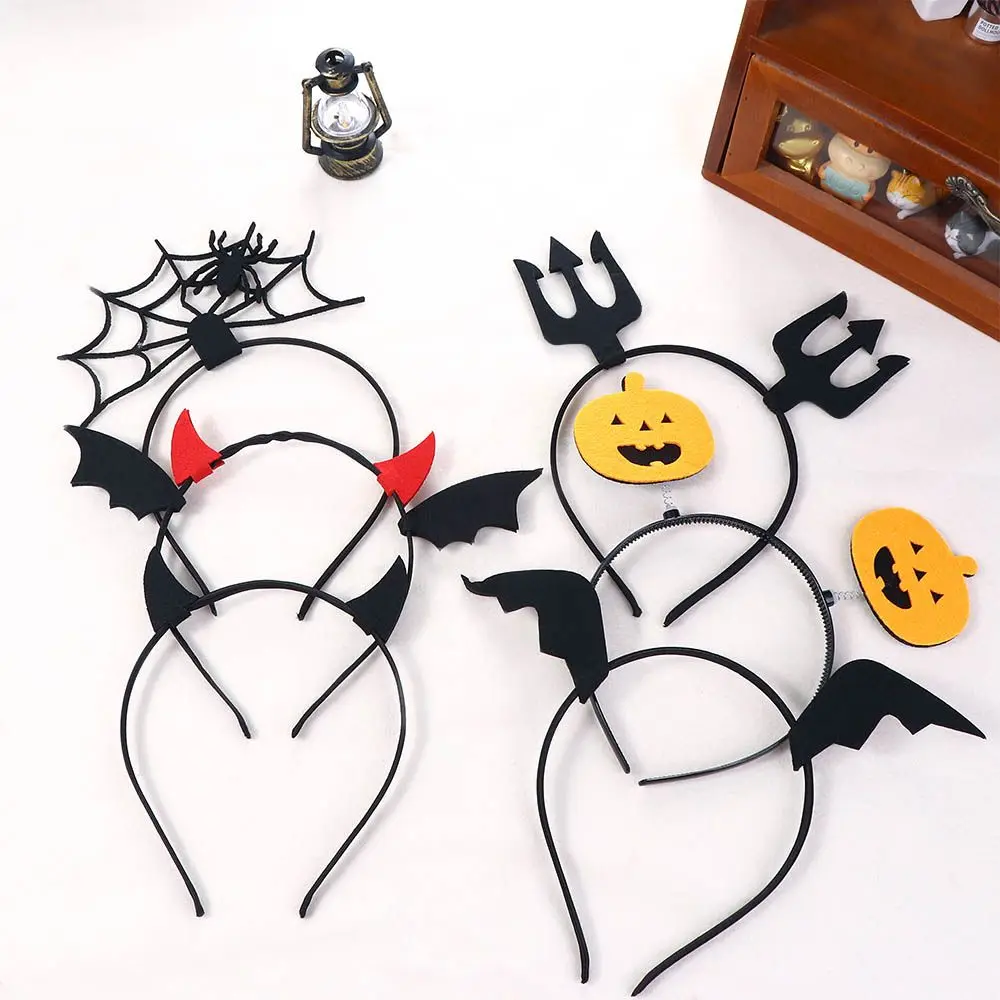 Party Cloth Carnival Easter Party Decor Devil Wing Non-slip Spider Halloween Hairbands Women Hair Hoop Halloween Headband