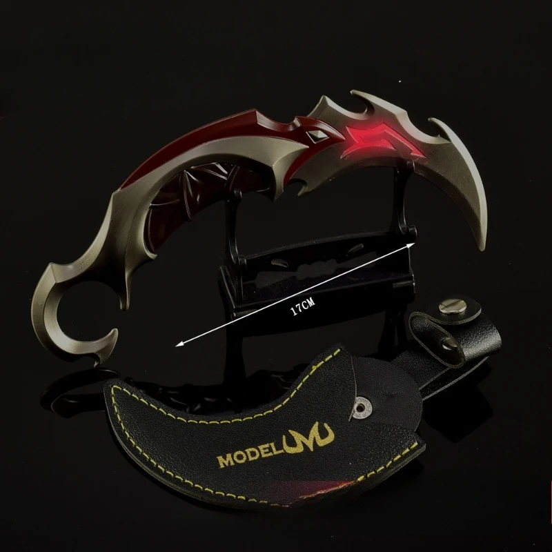 โมเดลโลหะงานฝีมือขนาด 17 ซม. จากเกม Valorant ของเล่นตกแต่งโต๊ะทำงานพร้อมปกหนัง ของขวัญ