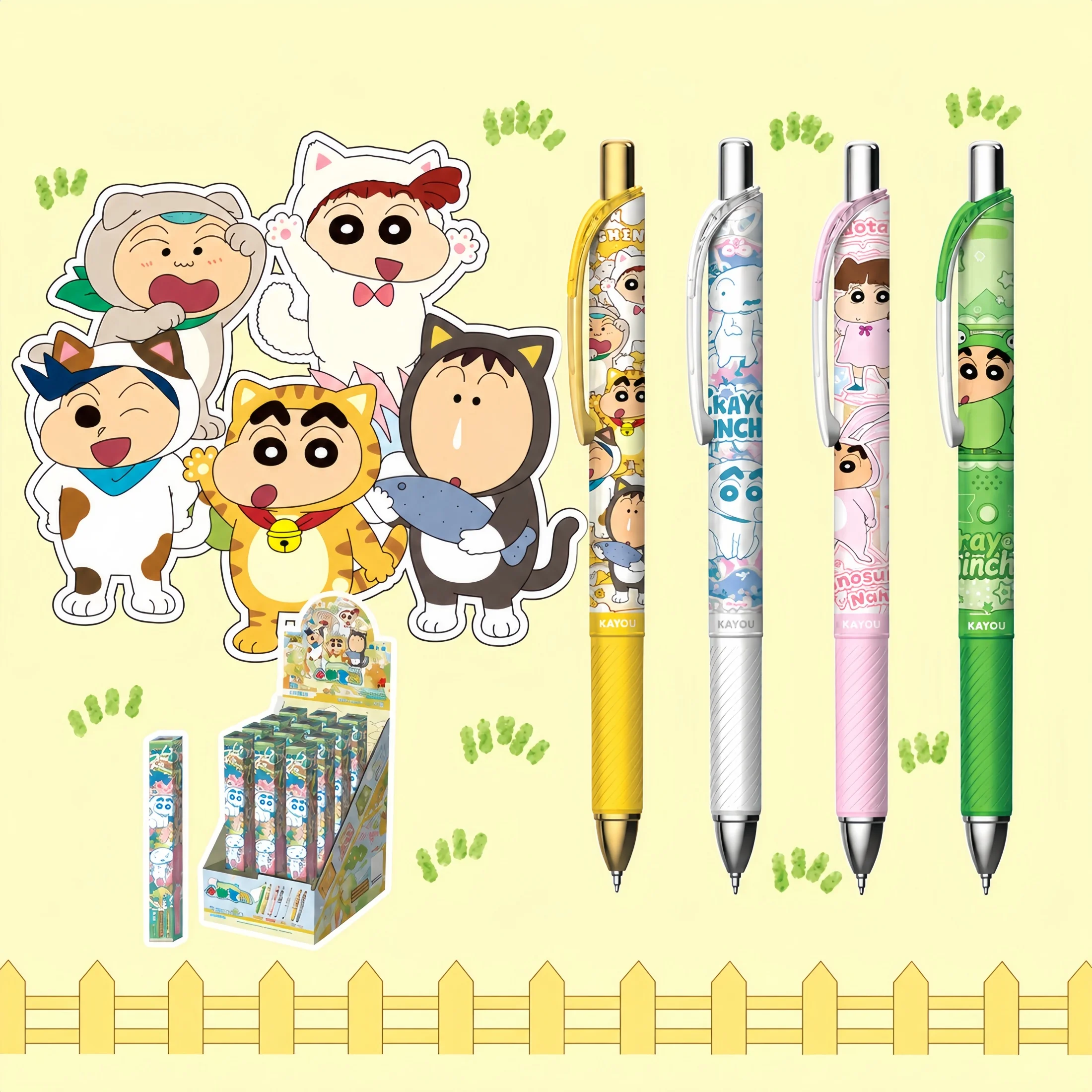 Crayon Shin-Chan Gel Pen Blind Box, Shin-Chan Prank Edition, Black Retractable Signature Pen, Official Genuine School Supplies Set, Student-Specific Pen Stationery
