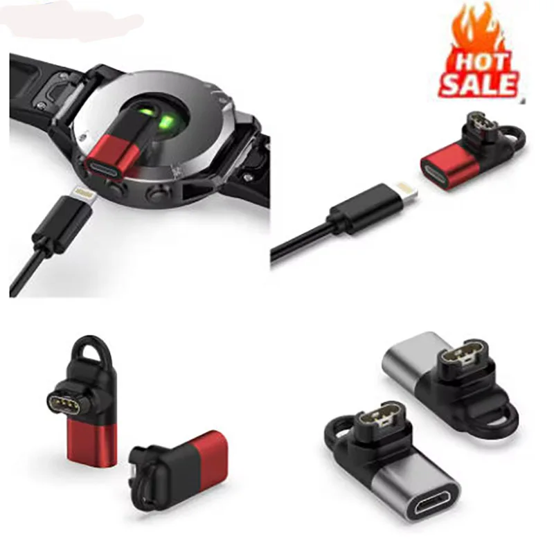 

Type C Converter For Garmin Fenix7/Fenix7X/Fenix7S/Venu2 plus/instinct2 For Watch Micro USB Apple to 4 pin Charging Connector