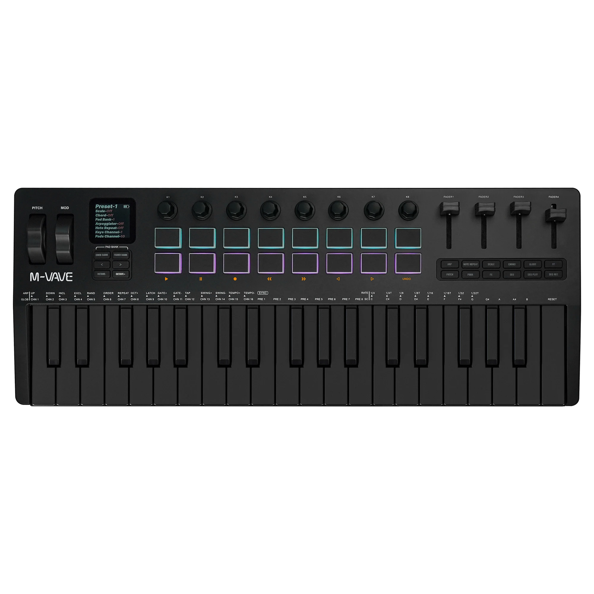 M-VAVE SMK-37 PRO 37-Key MIDI Keyboard with 16 RGB Pads