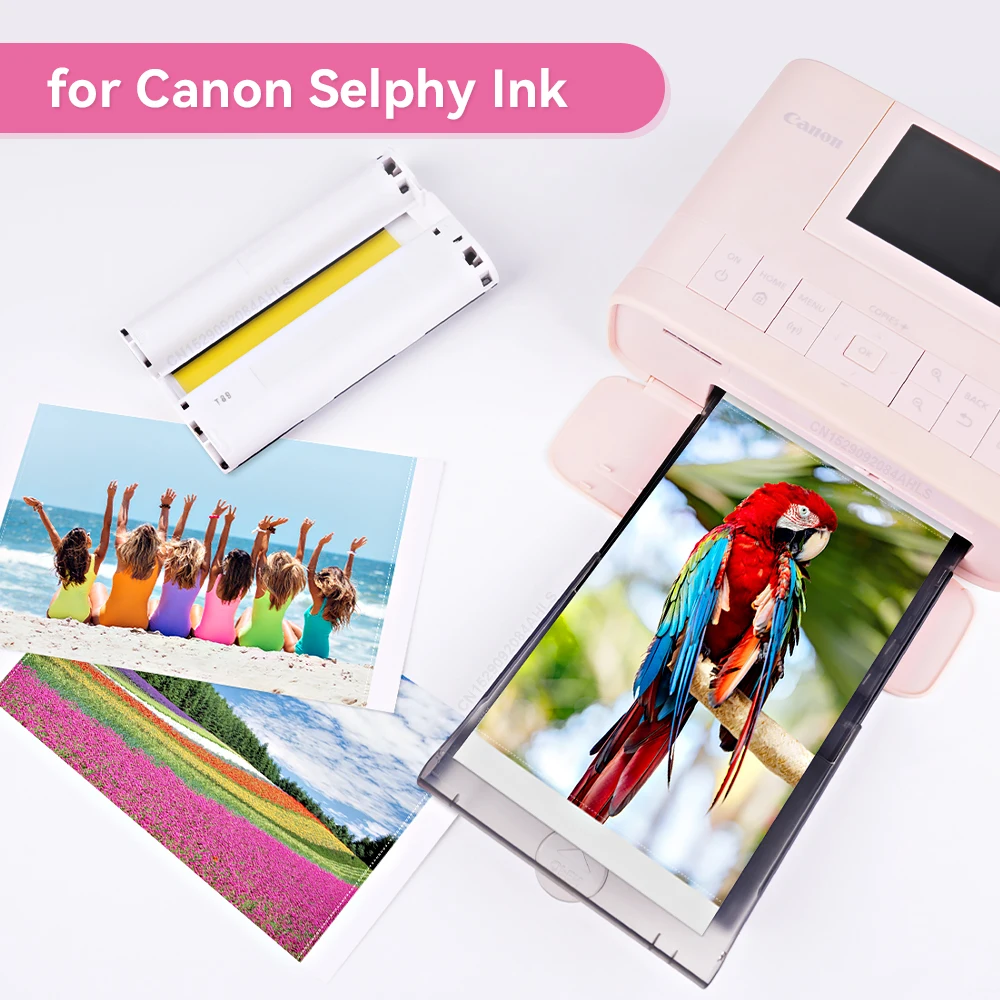 Compatible Canon Selphy CP1300 CP1500 CP1200 CP1000 Ink Cassette with 6 inch Photo Paper Set KP108IN for Canon Selphy Ink Paper