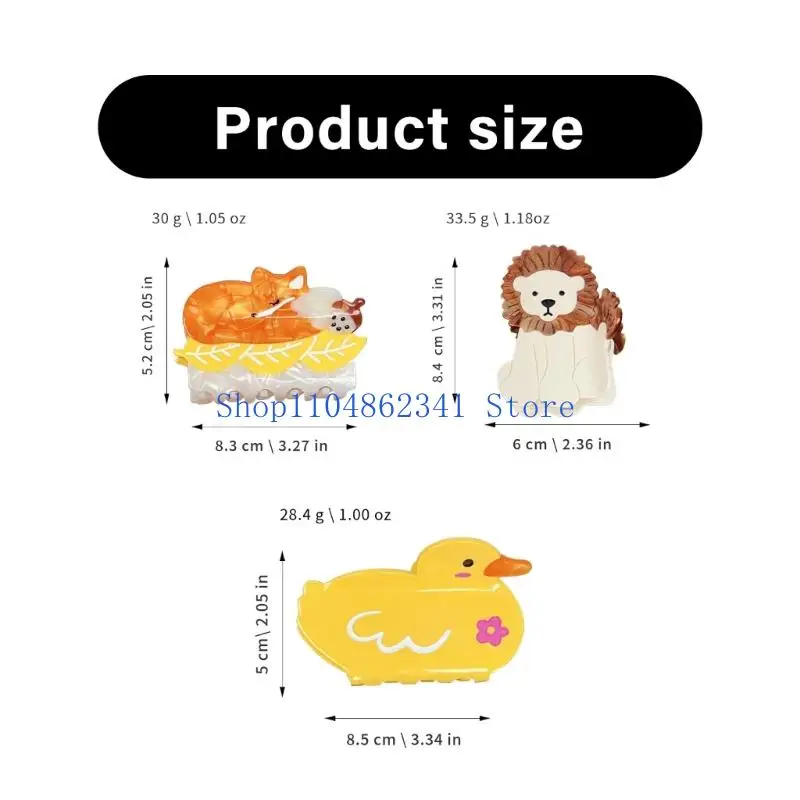 5asd Cartoon Duck Hair Clip Claw Acetate Barrettes for Women Practical Hold for Curly Hair Great for Outdoor Activities