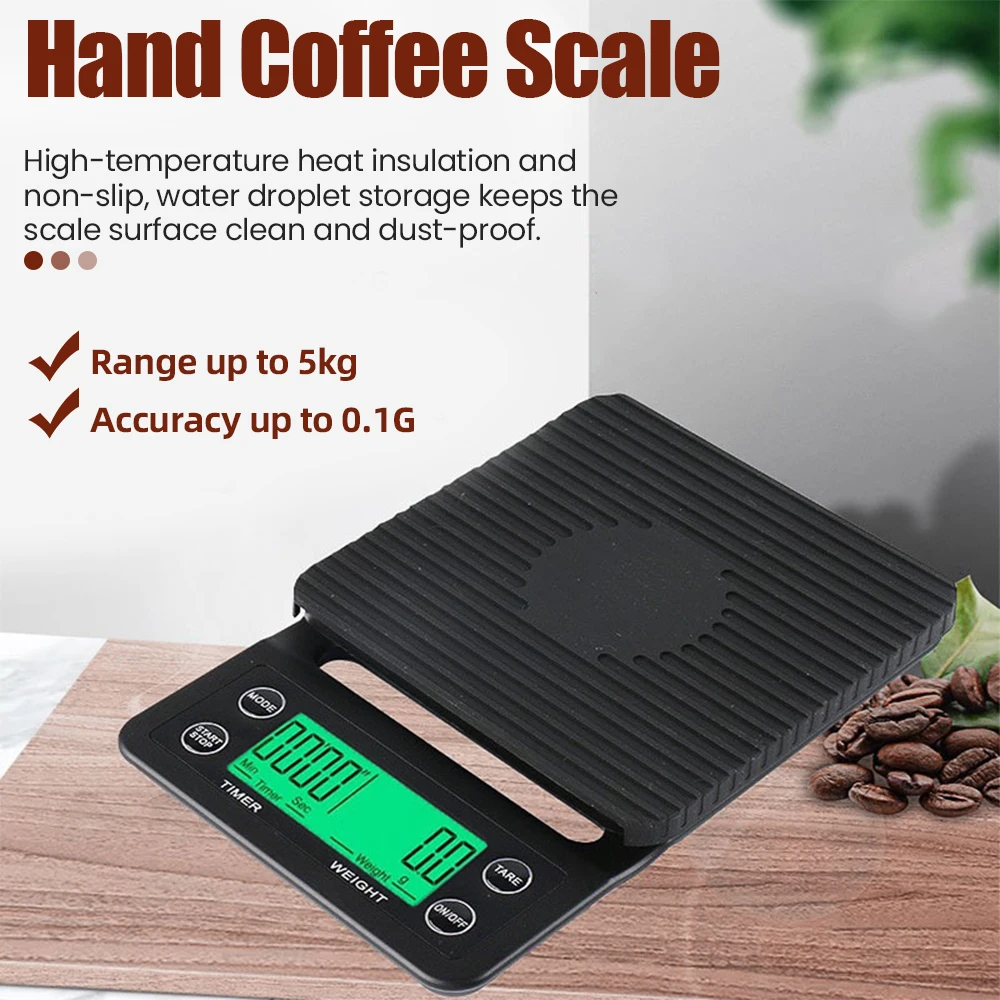 1pc Black Precision Coffee Dropping Scale 0.1g Coffee Dropping Scale With Timer Digital Kitchen Scale High Precision LCD Scale