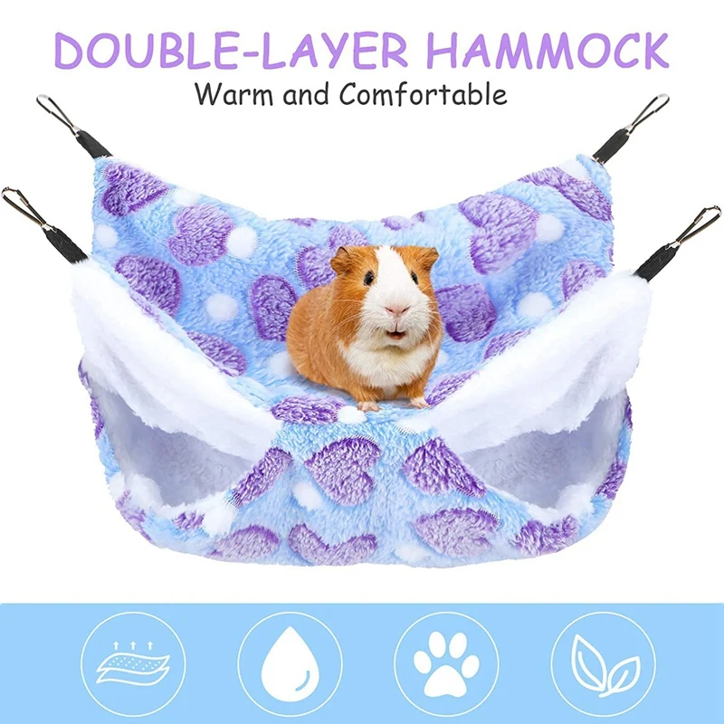 2 Pieces Guinea Pig Rat Hammock Guinea Pig Hamster Ferret Hanging Hammock Toys Bed For Small Animals Chinchilla