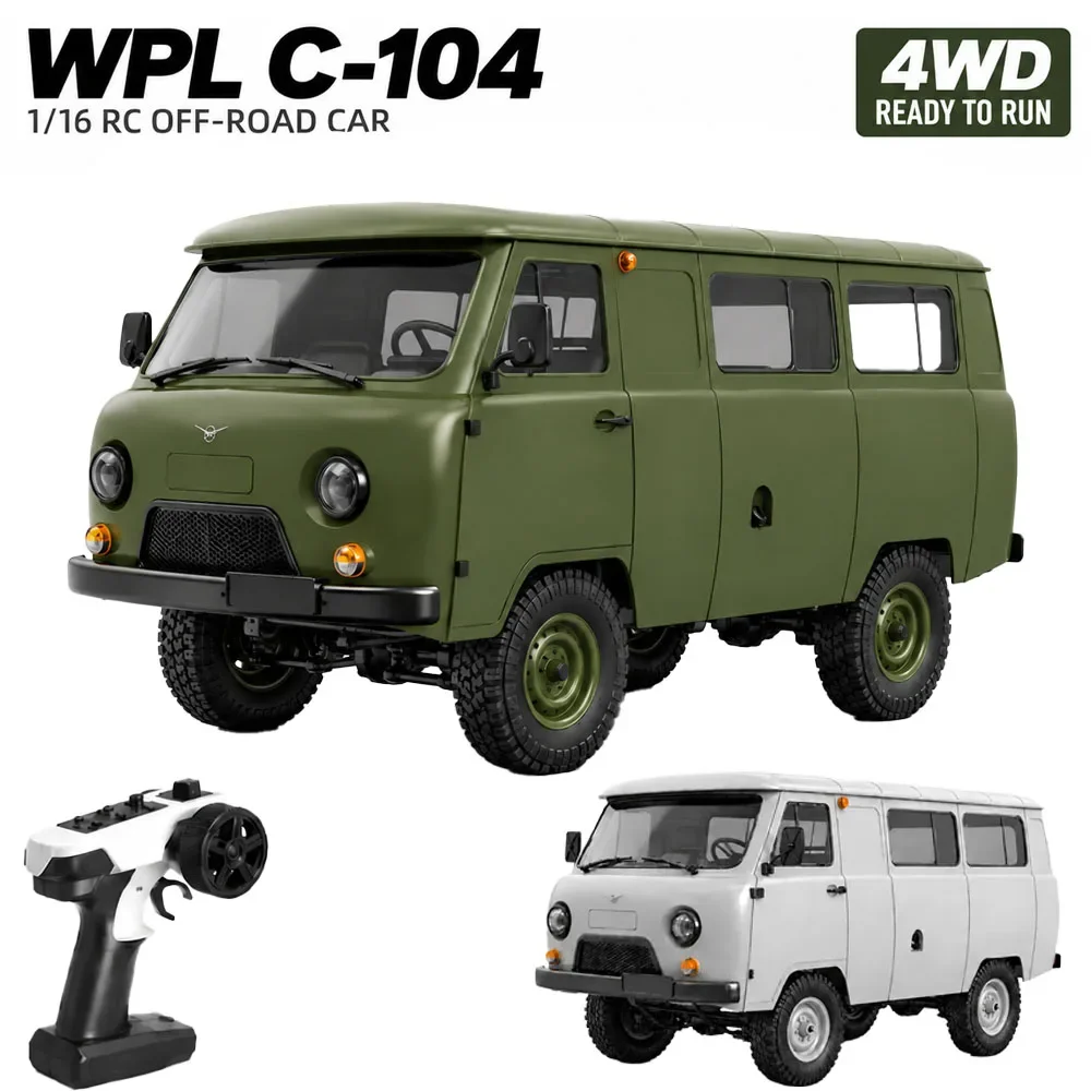 UAZ-452 1/18 RC Off-Road Van Alloy Metal Model Car 2.4G Realistic Sound & Light Effects For Hobby Collection Ornament Gift Toy