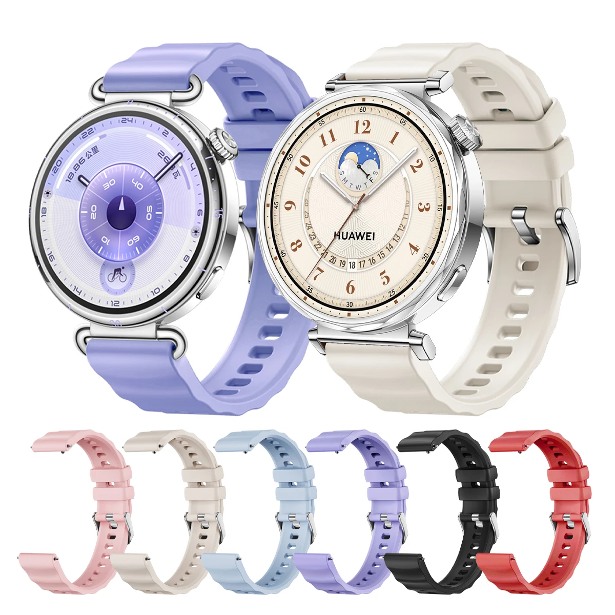 سيليكون 18 مللي متر حزام لساعة هواوي GT6 GT5 GT4 41 مللي متر/ساعة 5 42 مللي متر GT 5 برو 42 مللي متر الرياضة الفرقة ل Garmin Venu 3S 2S سوار حزام #1