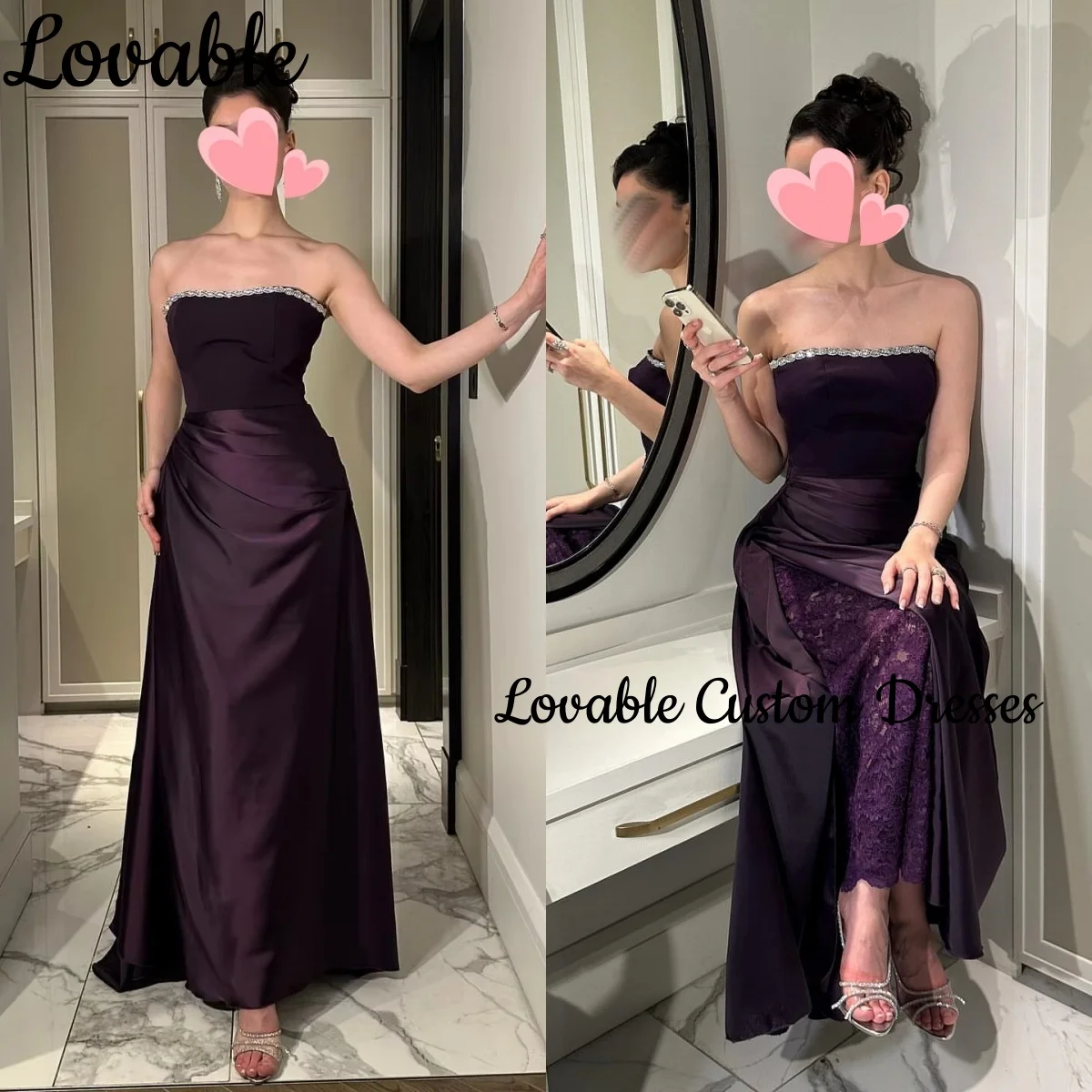 

Wedding Party Dress Customize A-Line Strapless Floor-Length Ruffle Luxury Evening Dresses Zipper Up Sleeveless Dresses For Prom