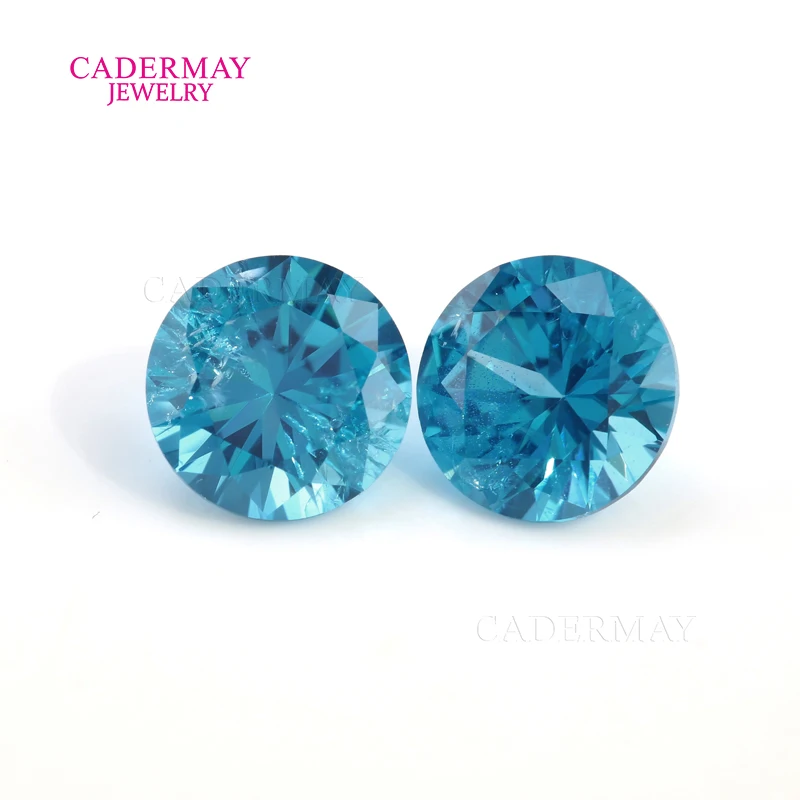 

Inclusions Lab Grown Sapphire 6mm Round Shape Aquamarine Blue Paraiba Synthetic Sapphire Loose Gemstone for Diy Jewelry Design