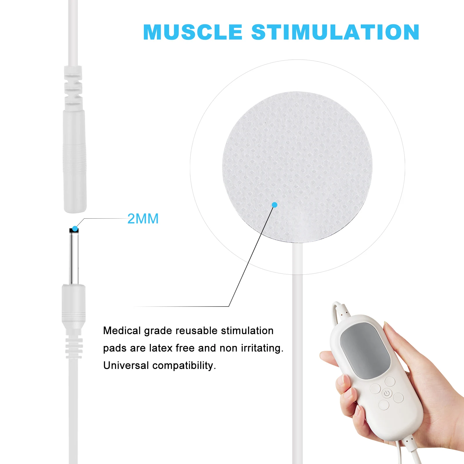 

Self-Adhesive Electrode Round Professional Silicone Massage Pads For Neck Back Bed Therapy Portable Body Massager Replacement