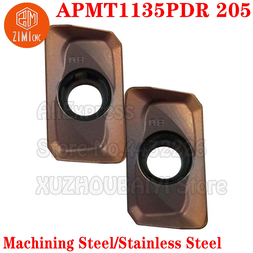 APMT1135PDR 205 APMT1135 PDR 205 Carbide Milling Inserts Turning Inserts APMT 1135 CNC Metal Lathe Indexable Milling Cutter Tool