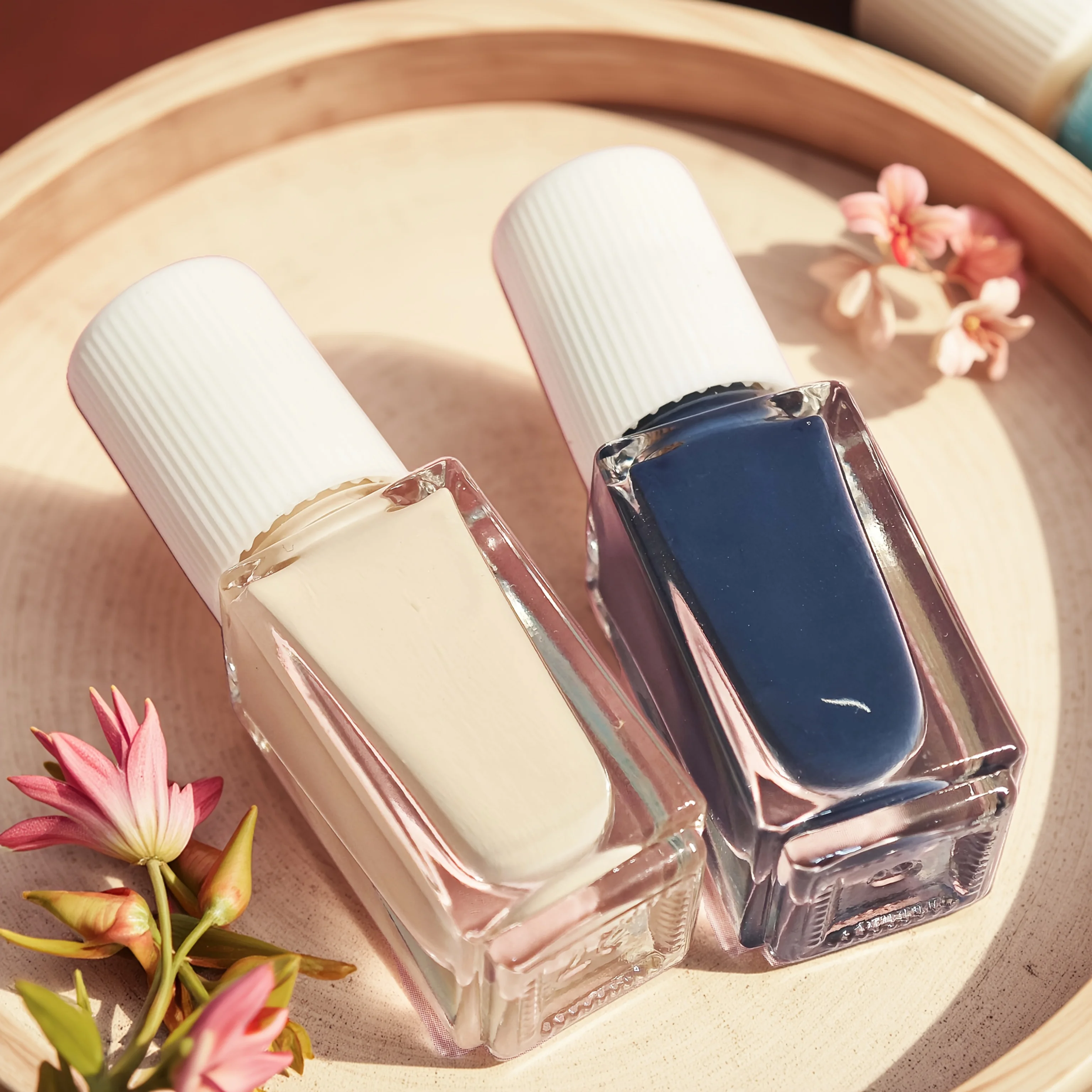 D35 Niebieski kryształ lodu z piórkami, 2 butelki, szybkoschnący, długotrwały, zdejmowalny, na bazie wody, bez potrzeby użycia lampy UV, natychmiastowy efekt rozjaśnienia paznokci.