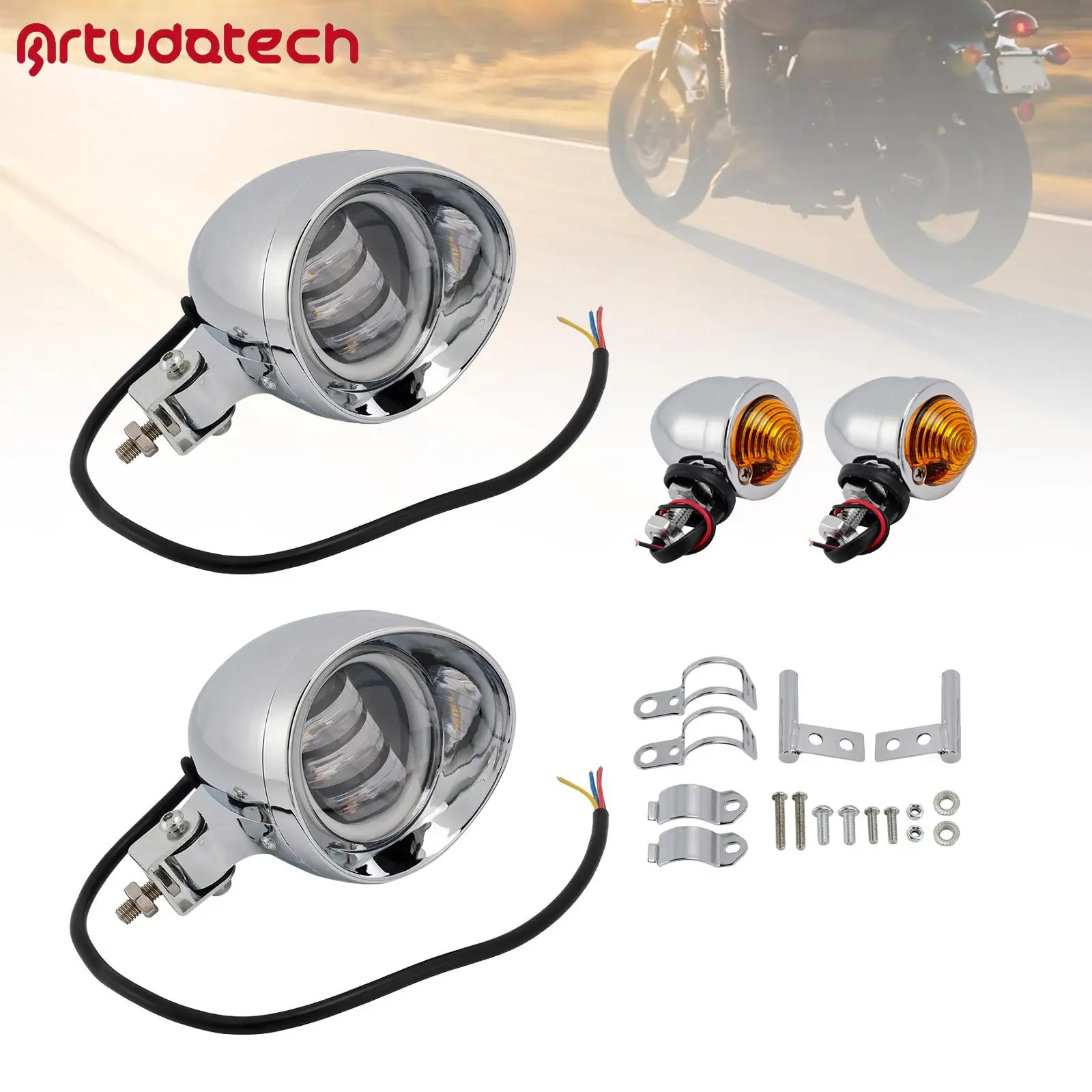 

# D18 фара лампа прожектора универсальный переключатель ошейника подходит для хромированного мотоцикла