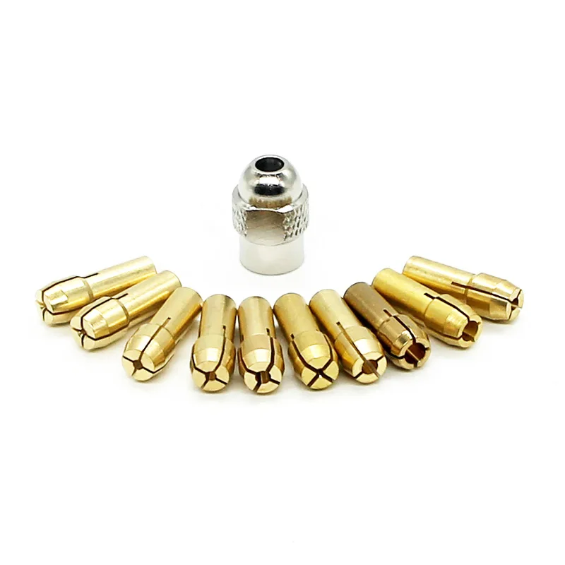 M8*0.75 Mini Drill Brass Collet Chuck for Dremel Rotary Tool 0.5-3.2mm Brass and Nut for Dremel Accessories Set