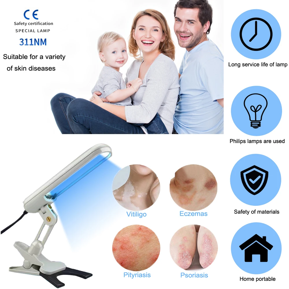 UV NarrowBand Ultraviolet Light Therapy Psoriasis Eczema 311NM UVB Phototherapy Lamp Device for Vitiligo Treatment