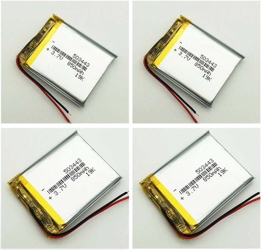 503443 850mah 3.7V Lithium Polymer Battery For Bluetooth Headset Speaker Power Bank LED Light Rechargeable Li-polymer Batteries