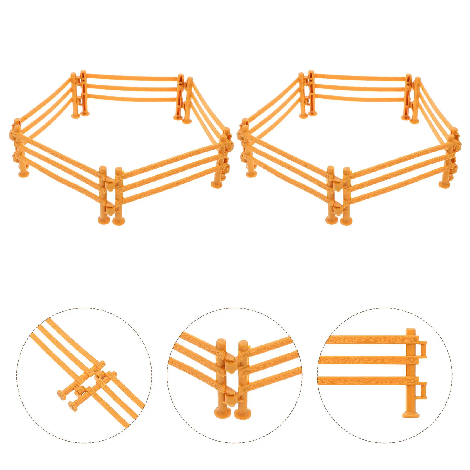 

100Pcs Plastic Mini Fence Panels for Sand Table Models Farm Scene Playsets Garden Landscape Decoration Courtyard Picket Fence
