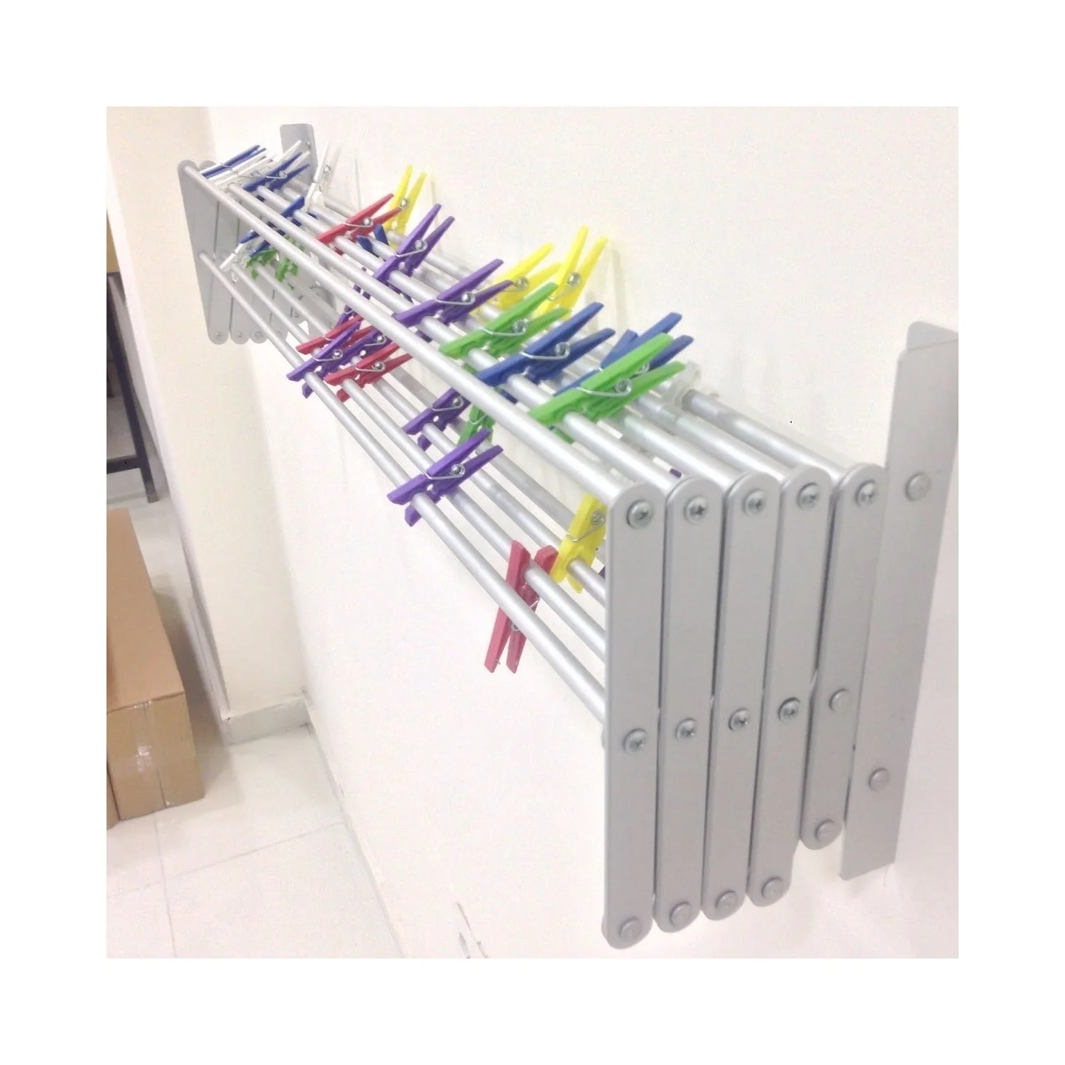 

Compact Laundry Drying Rack Stainless Aluminium Steel 100 cm 9 Sided Meter Hanger Space Ergonomic