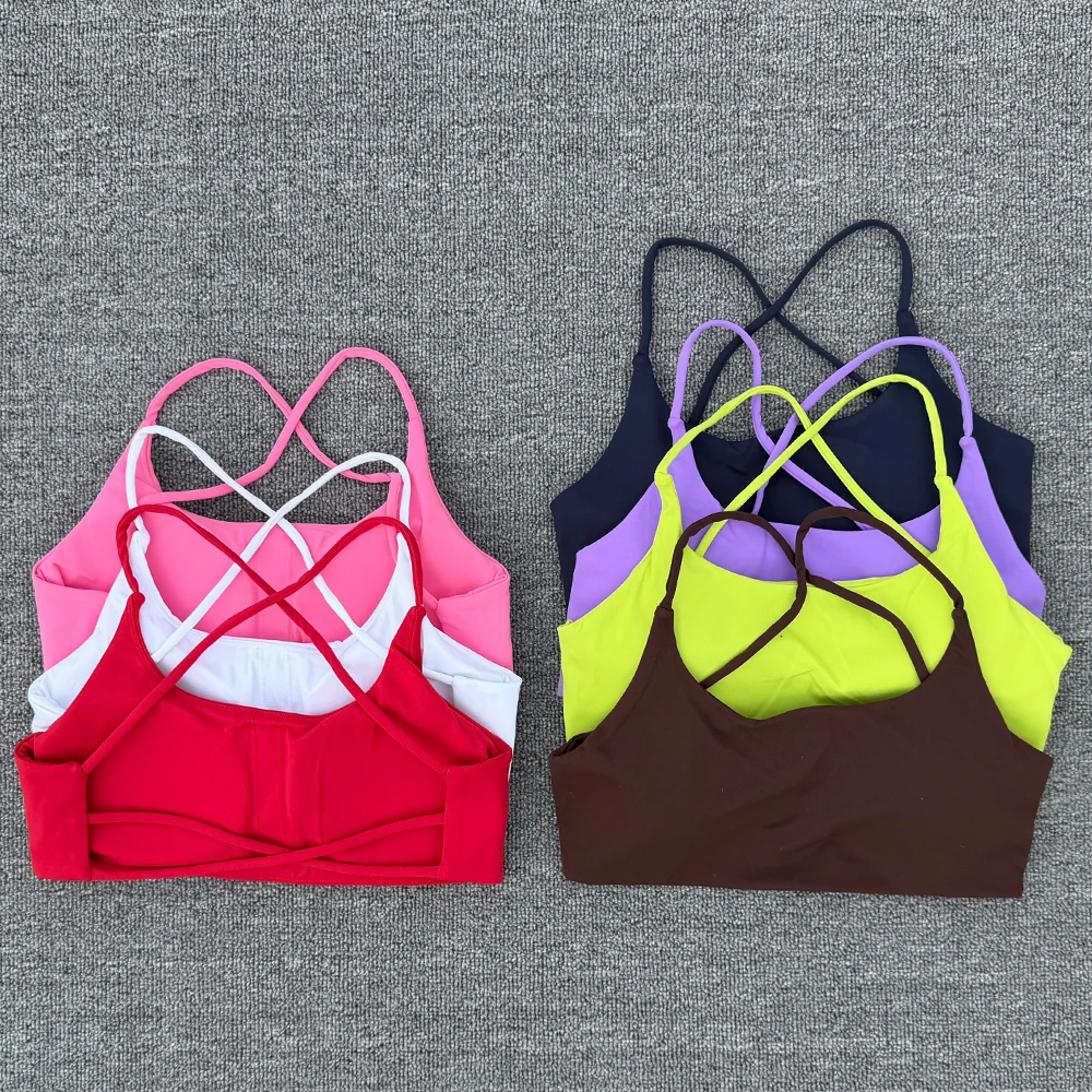 

Sexy Women Cross Strap Sports Bra Push Up Sport Bra Top Yoga Gym Crop Top Brassiere Fitness Top Sport Breathable Beauty Back Bra