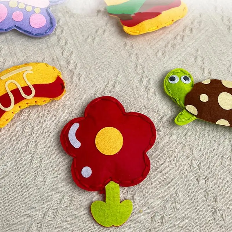 Kids Sewing Felt Set Food Series Handmade Keychain Bag Pendants Supplies Educational Handcraft Toys for Birthday Christmas Gifts