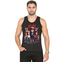 M-AC DC Tank Tops Streetwear Sleeveless T-Shirt Summer Unisex Loose Comfort Vest 100%Cotton Sleeveless T-Shirt Hip Hop Tank Tops