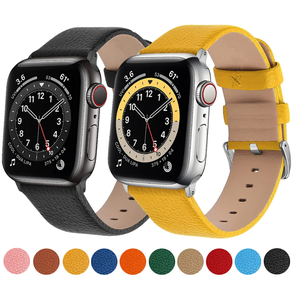 حزام من الجلد ل أبل ووتش الفرقة 49 مللي متر 41 مللي متر 45 مللي متر 40 مللي متر 44 مللي متر 38/42 مللي متر كوريا IWatch سلسلة 8 7 6 SE 5 4 استبدال جدا سوار