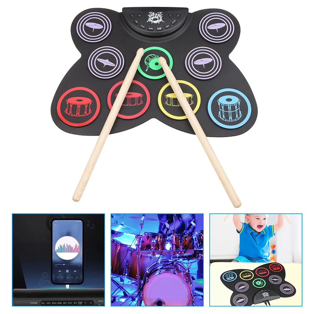 Hand Roll Electronic Drum Music Instrument Drums Kids Toys for Adults USB Kit Set Child