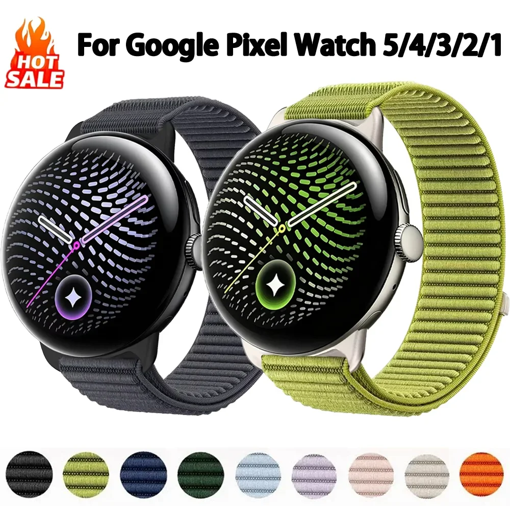 Nylon Loop Band For Google Pixel Watch 5/4/3 41mm 45mm Sport Comfortable Wave Bracelet For Google Pixel Watch 2 Belt Accessories