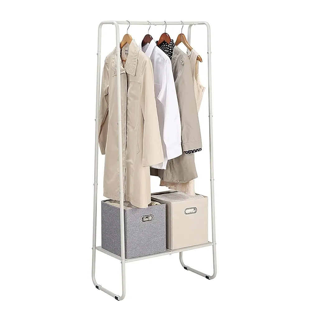 

Freestanding Clothes Garment Rack, Organizer Closet (Wht)