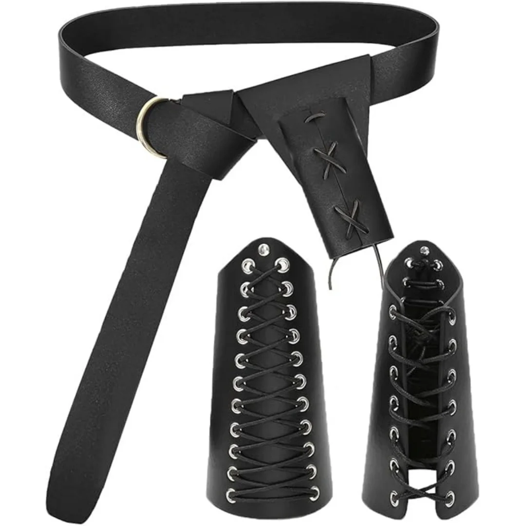 إكسسوارات عصر النهضة للرجال والنساء، حزام الفايكنج من القرون الوسطى، دعامات جلدية، أزياء الفايكنج، إكسسوارات للرجال لجميع القديسين #1