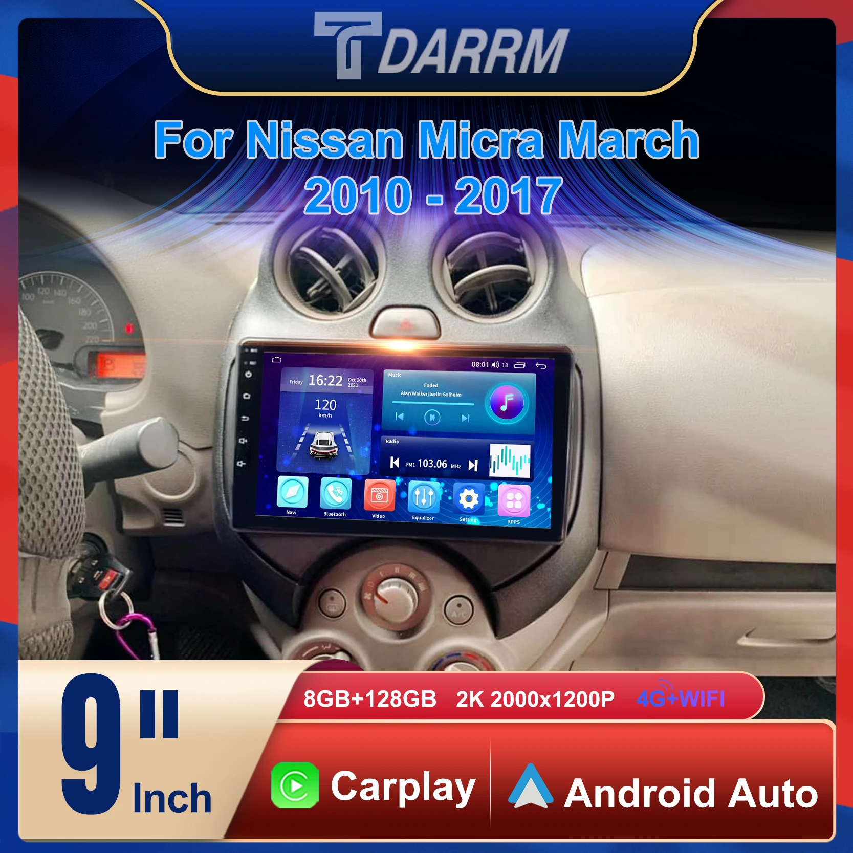 For Nissan Micra March 2010 - 2017 Navigation Player Car Screen Radio Android 12 Automotivo Multimedia Screen Stereo Carplay