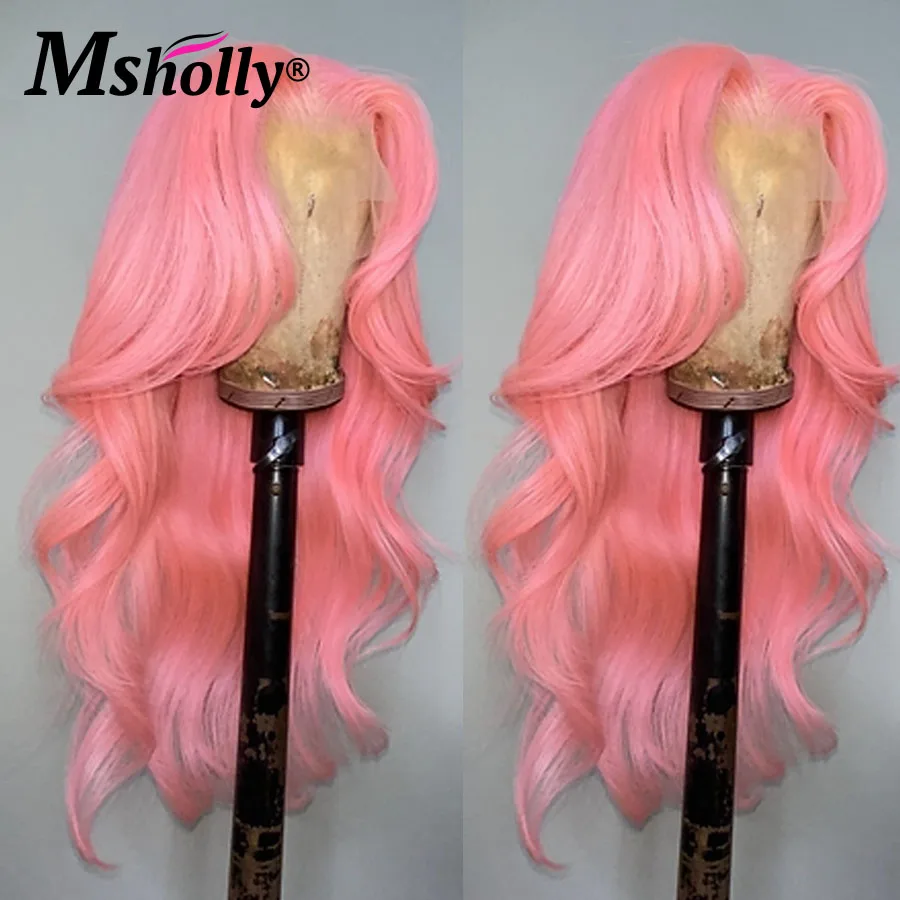 Pink Body Wave Wigs Human Hair Colored Human Hair 13x6 Lace Frontal Wig For Women Brazilian Human Hair Wigs Preplucked Wigs