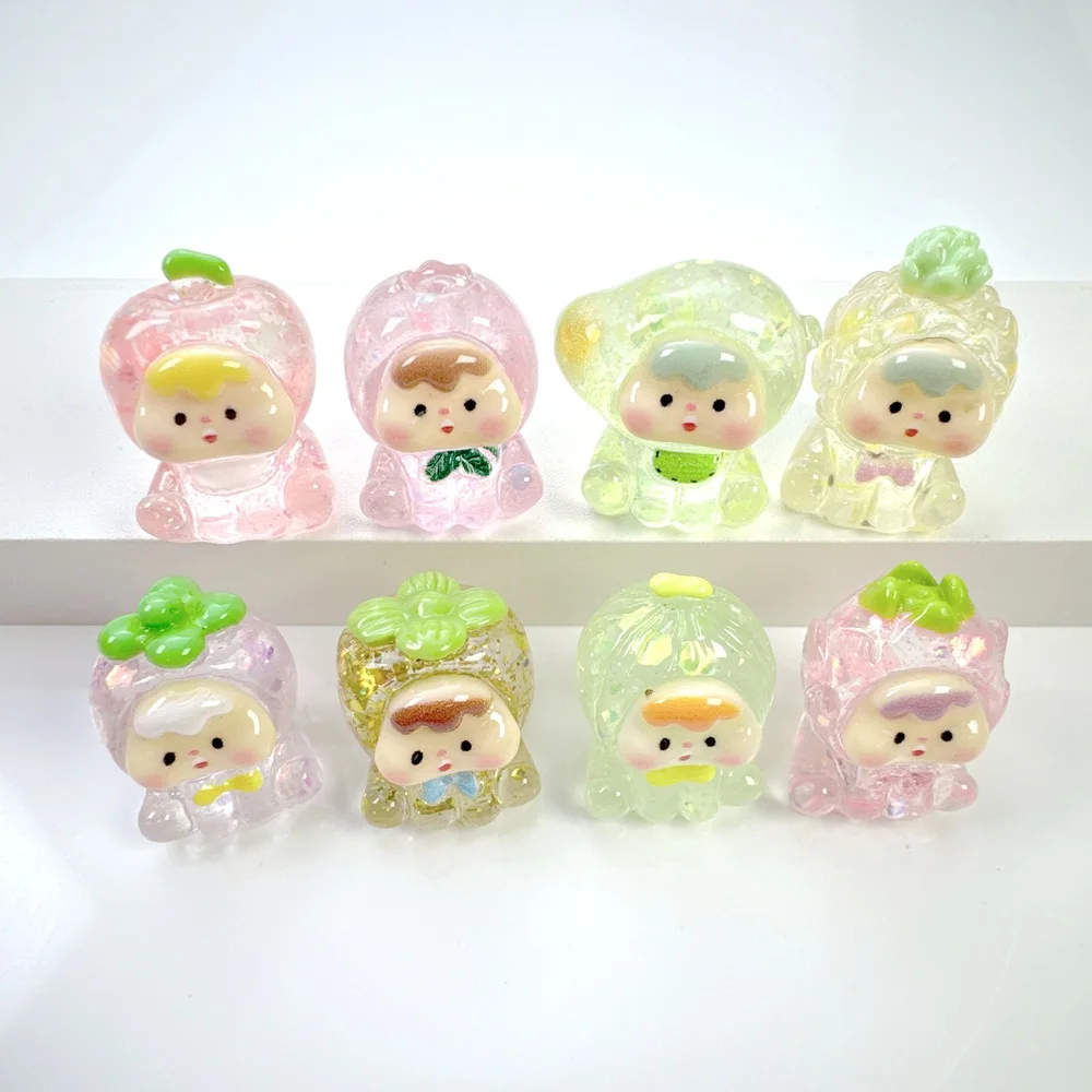 

Resin Glitter Transparent 3D Fruit Baby Miniature Flatback, DIY Fridge Magnet Decoration, Cabochons for Scrapbook Embellishment​