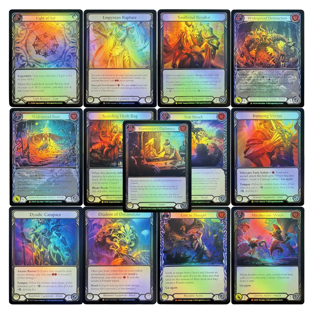 

FAB Flesh and Blood TCG Game Card Deck Agent Радуга Алюминиевая фольга Ремесло Настольный развлекательный код Версия DTD Collectio