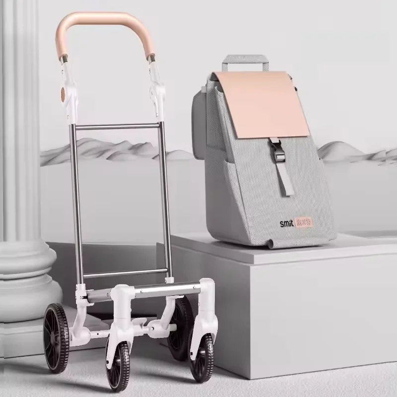 Climbing Wheels Shopping Cart Foldable Baggage Carrying Trolley Durable Lightweight Trolley Large Capacity Vegetable Storage Bag