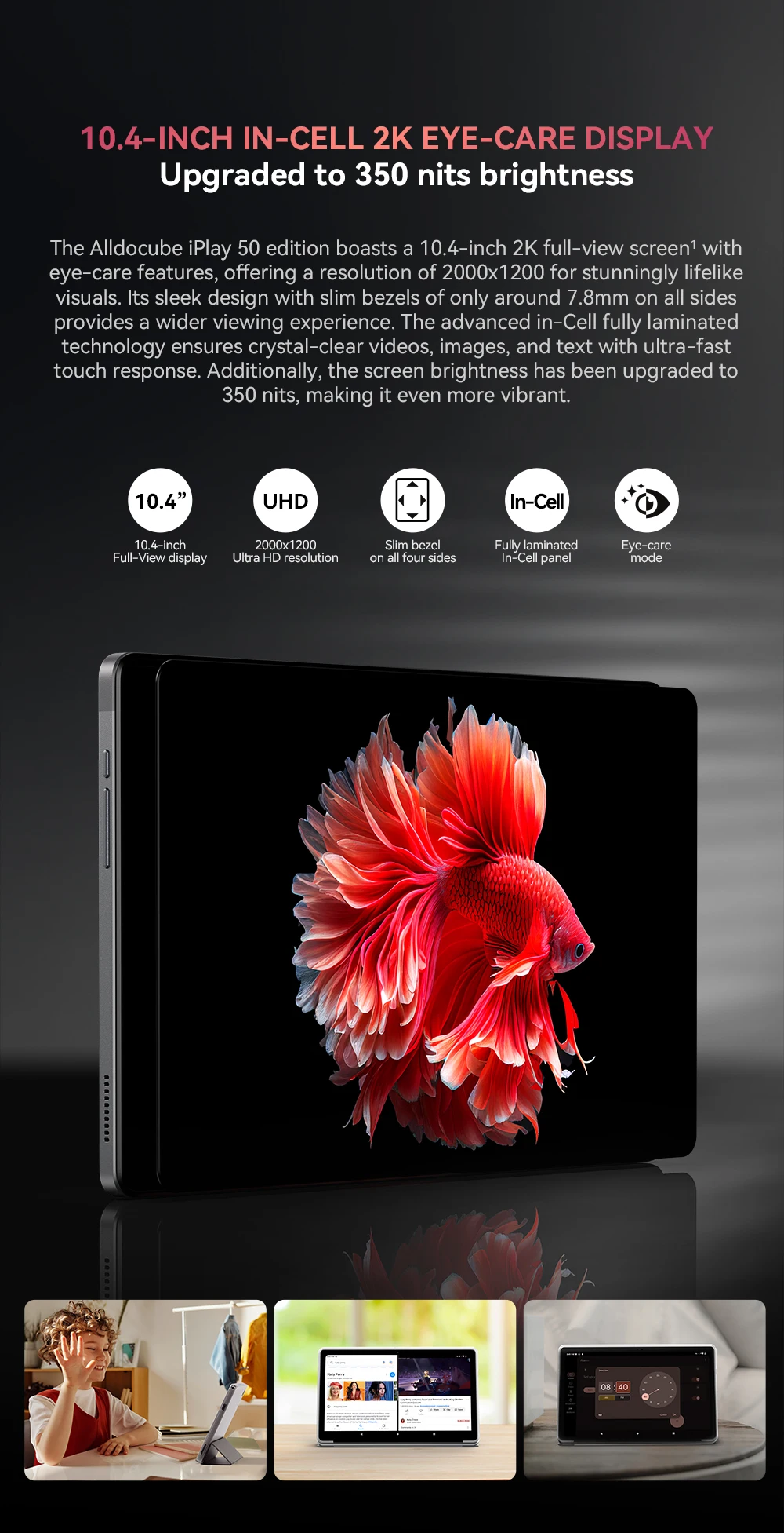 Alldocube iPlay50 2024 10.4 2000*1200 Tablet UNISOC T618 Octa Core Android 14 6GB RAM 128GB ROM Netflix L1 4G Doppia SIM Card