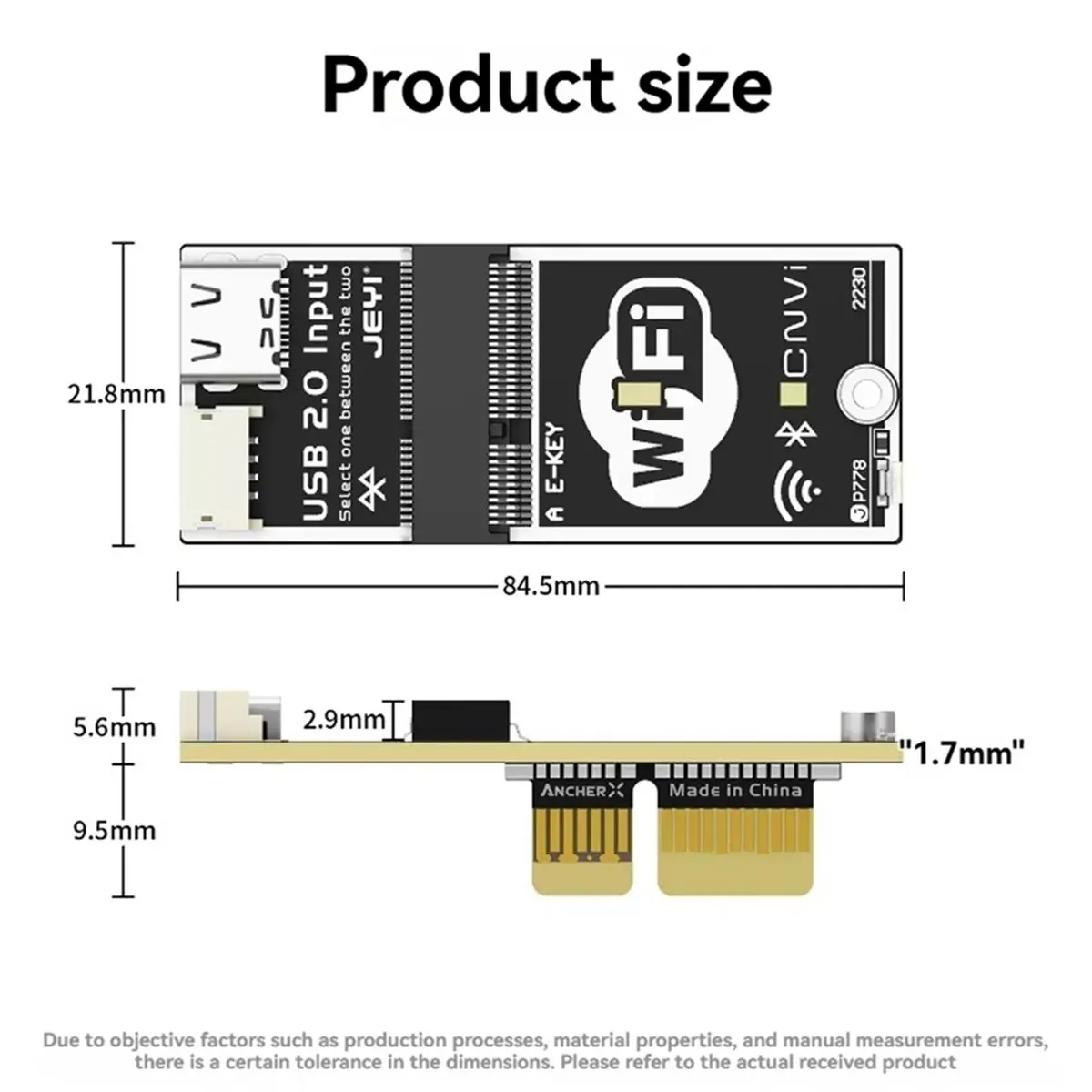 PHONE&GEAR  WiFi Adapter Card USB2.0 Input for WiFi6/WiFi6E WiFi7 Wireless Network Card Low Profile Not Block GPU Plug-and-Play