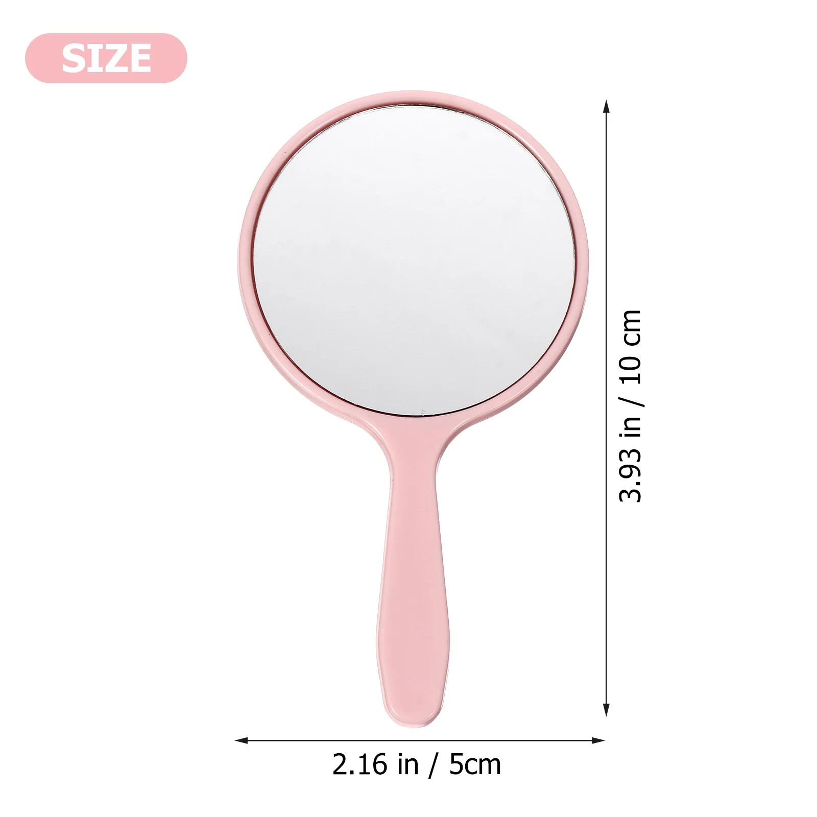 5 Pcs Makeup Handheld Mirror Travel Vanity Portable Mirrors Handle Abs Miss Round Shape