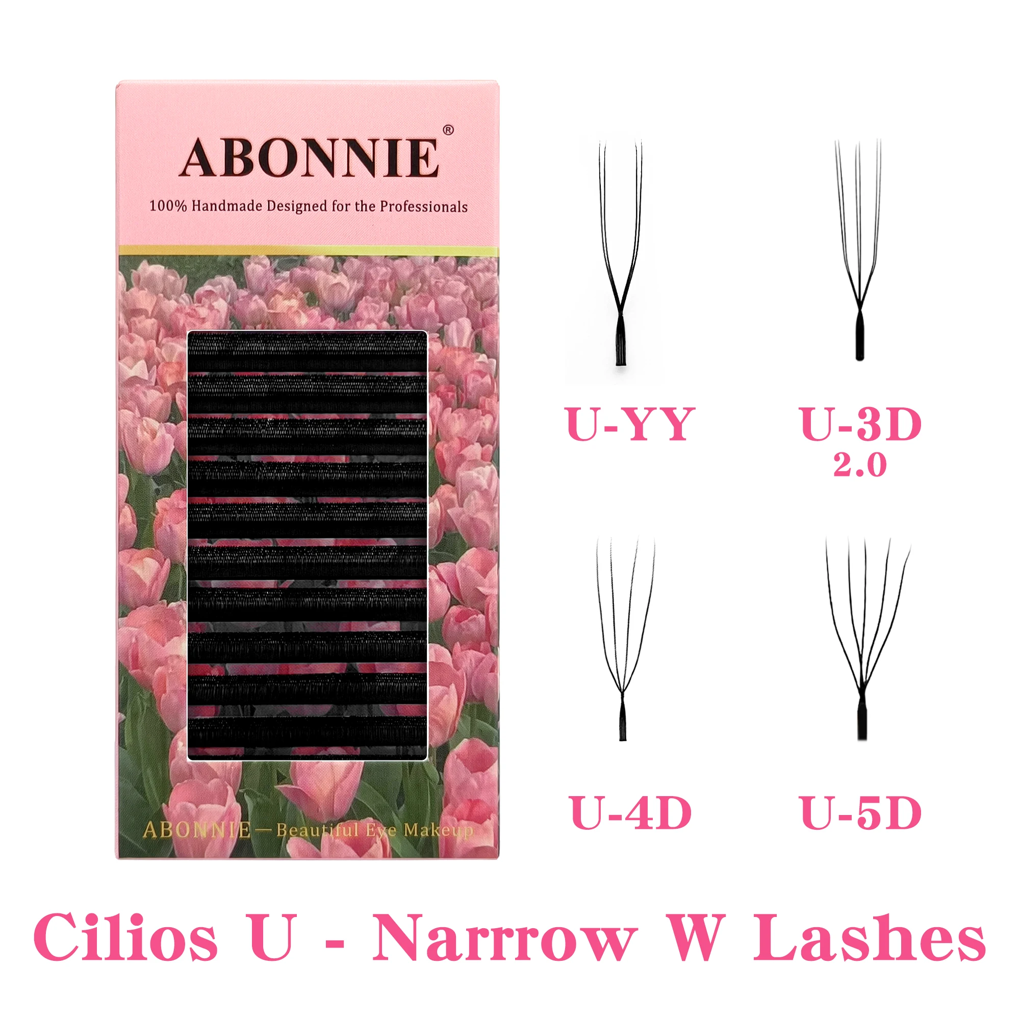 

Abonnie Fio 5D U Lashes U shape Clover Narrow Fan Premade Eyelash Extensions Cilios W U yy Lashes